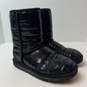 UGG Australia Classic Short Sequin Boot Black Size 6